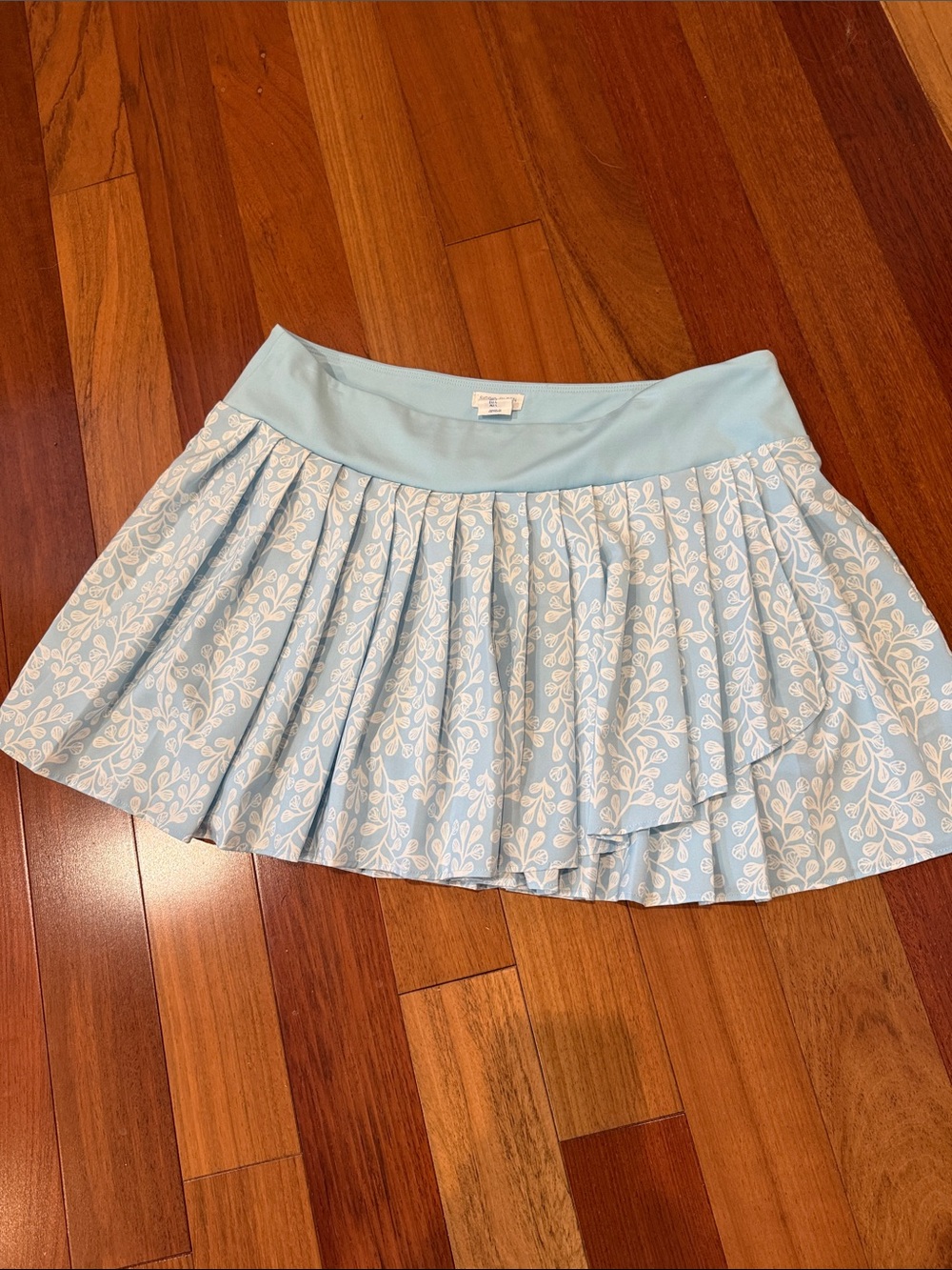 Sigrid Olsen Pale Blue and White Floral Skort